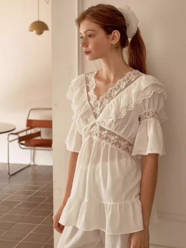 Romantic Lace Frill Pajama