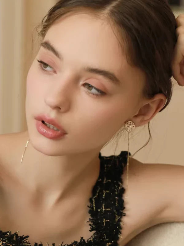 Gray Drop Pearl Surgical Earrings