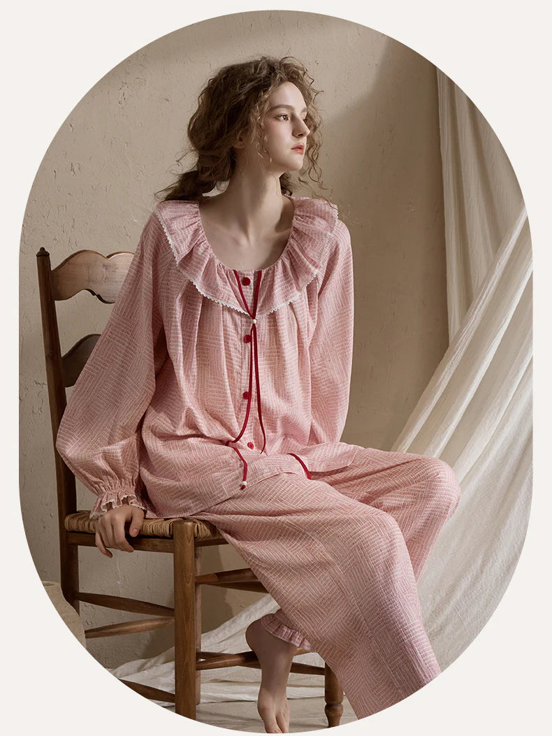 Vintage Ruffle Collar Pajamas