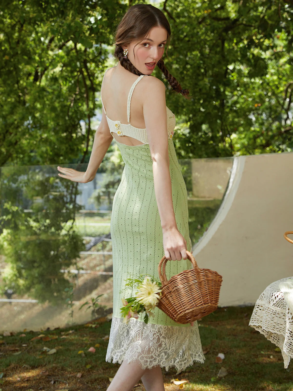 Garden Knit Crochet Dress and Cardigan