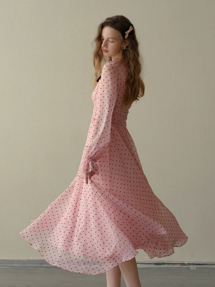 Sweetheart Dot Bow Dress
