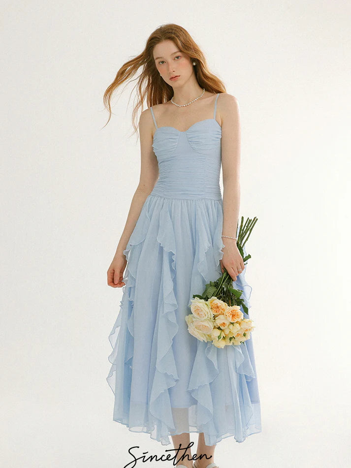 Fairy Whispers Light Blue Ruffle Dress