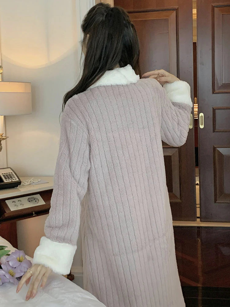 Plush Velvet Winter Shawl Robe