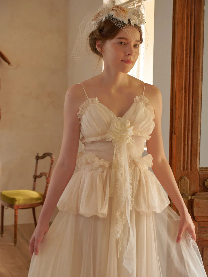 Ivory Bloom Corset Top and Skirt