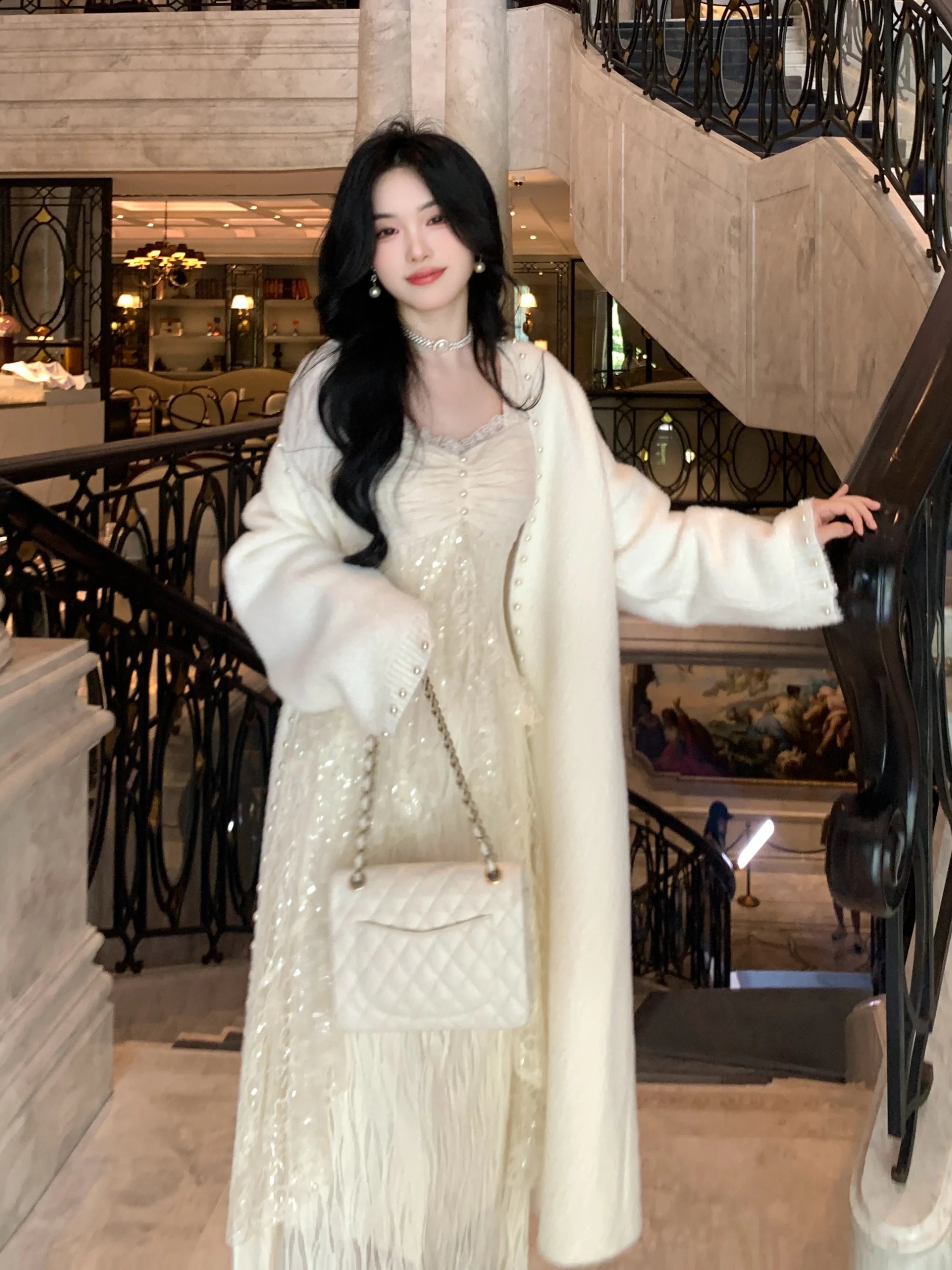 Ethereal Lace Sequin Dream Dress