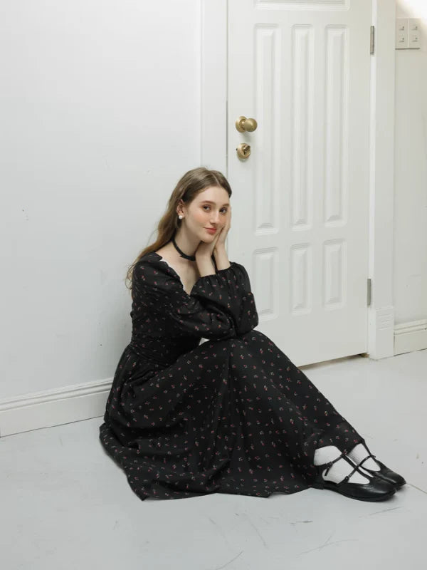 Enchanted Rose Black Dress