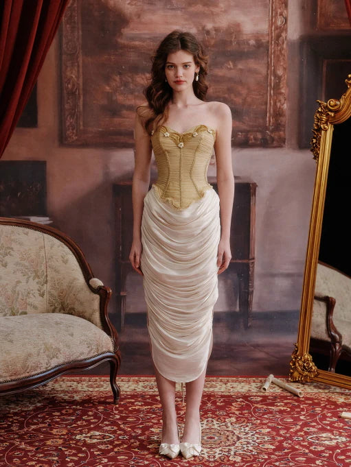 Roseveil Draped Satin Skirt