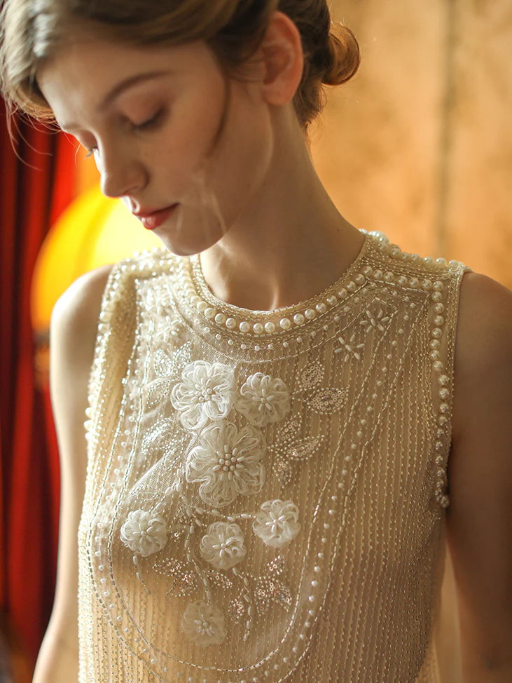 Olivia's Retro Flower Elegance Top