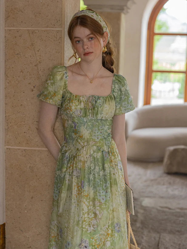 Secret Garden Green Floral Dress