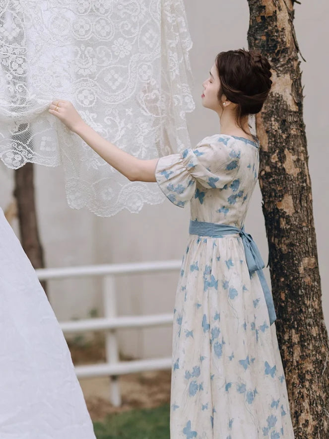 Blue Butterfly Garden Dress