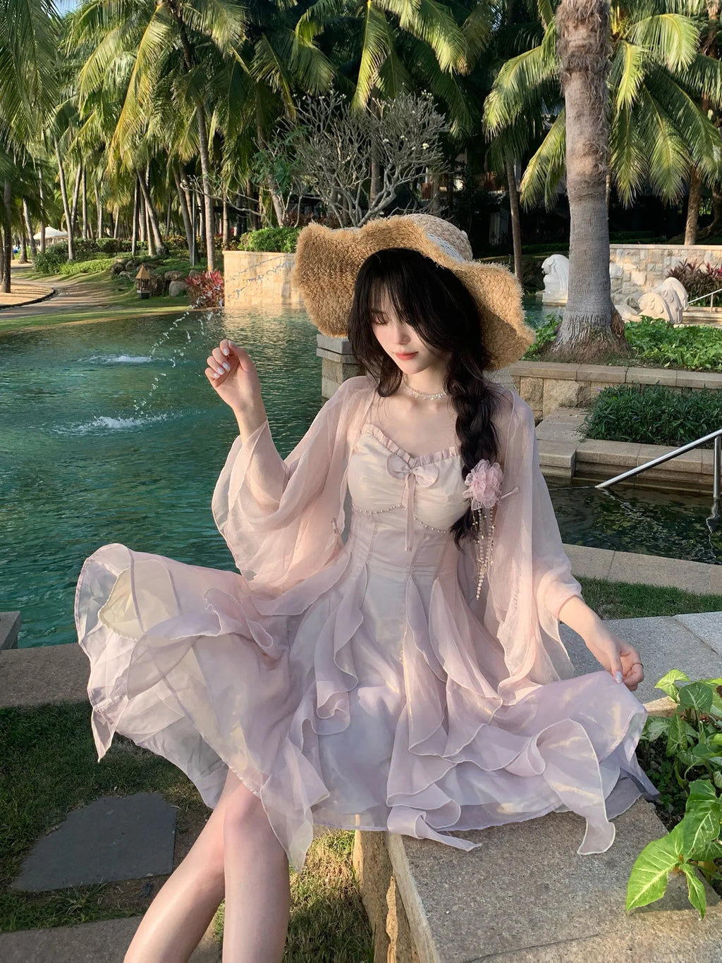 Enchanted Petal Ruffle Dress