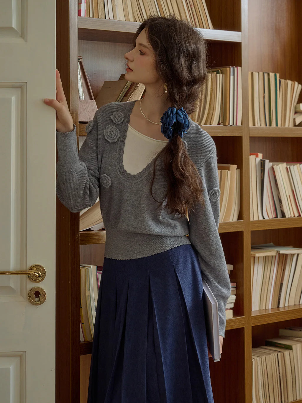 Floral Embellished Knit Cardigan