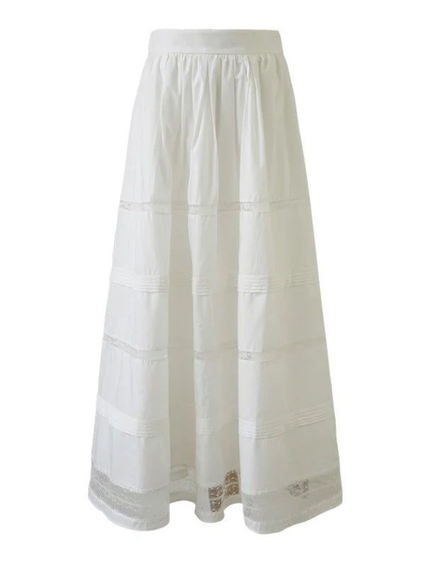 White Lace Trim Vintage Skirt