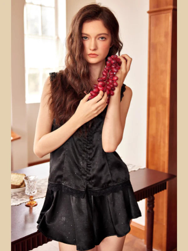 Midnight Elegance Lace Pajama