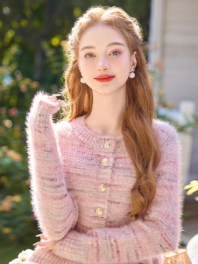 Cozy Dreamy Pink Knit Cardigan