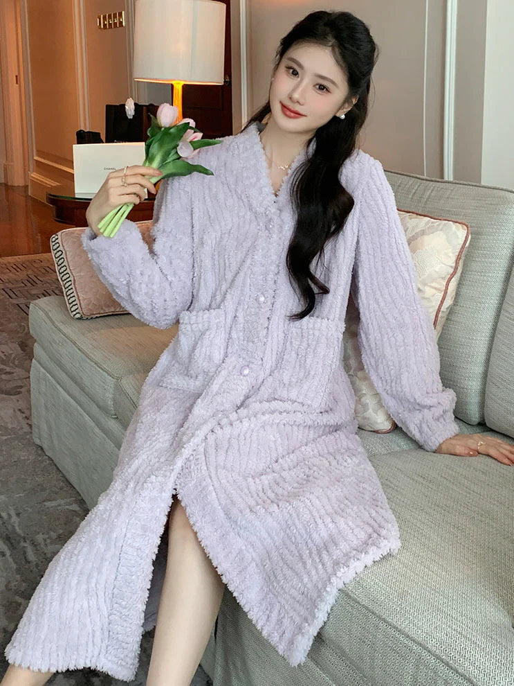Romantic Velvet Winter Robe