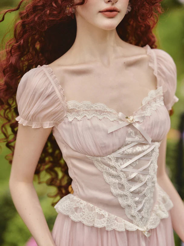 Blush Corset Lace Princess Dress