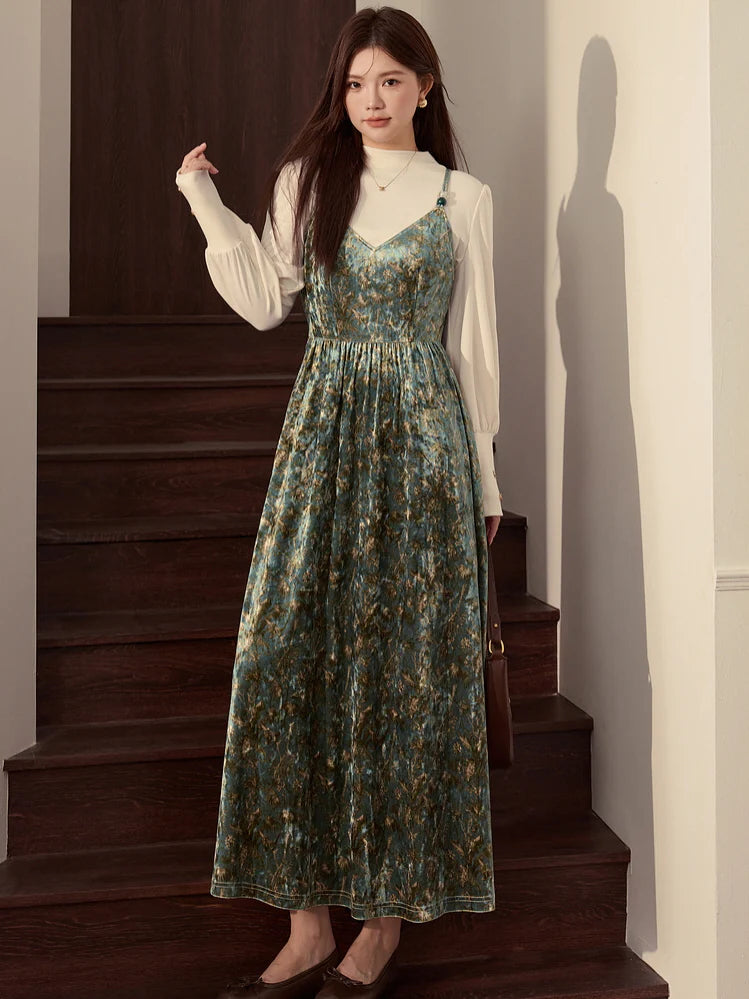 Enchanted Forest Velvet Dress