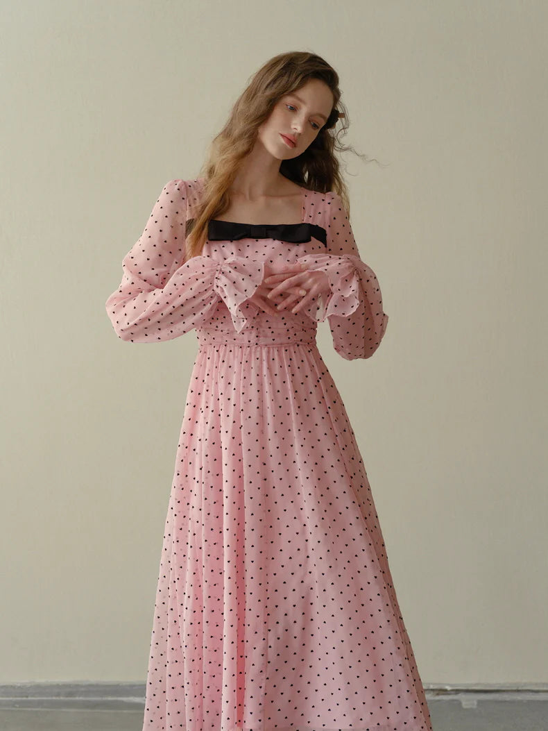 Sweetheart Dot Bow Dress