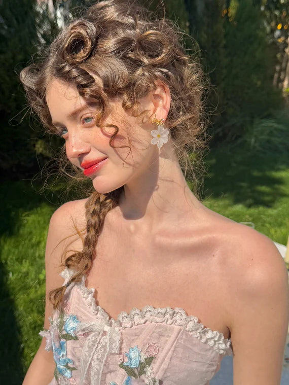 Pastel Bloom Embroidered Corset & Tulle Skirt