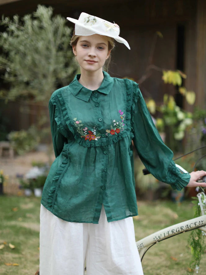 Blooming Petals Embroidered Blouse