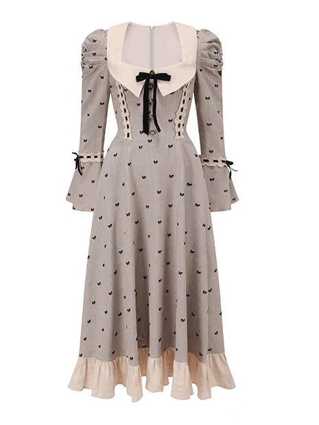 Romantic Bow Embroidered Dress