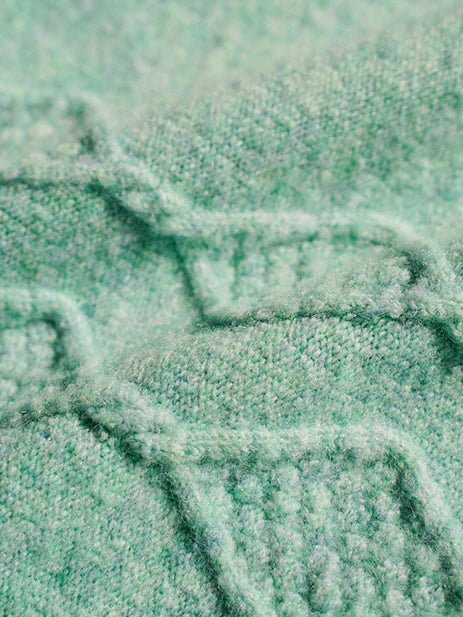 Pastel Lace-Trim Knit Sweater & Scarf