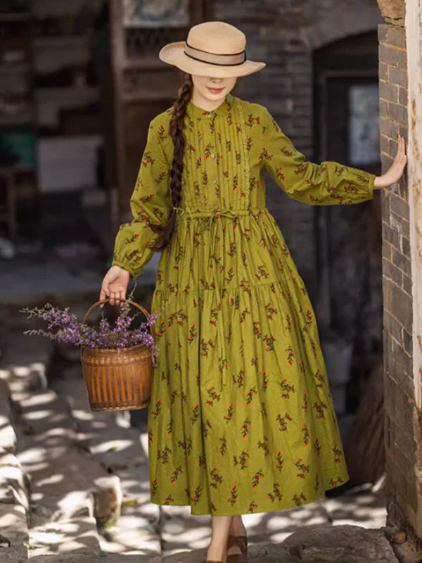 Green Harmony Floral Dress