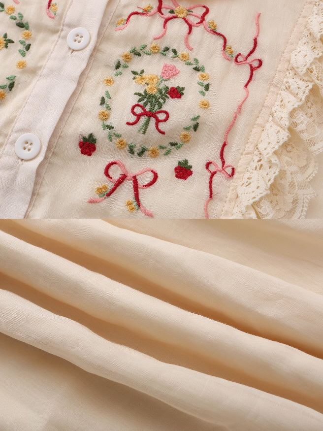 Ramie Embroidered Garden Dress