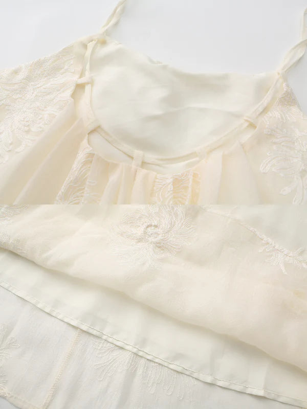 Ivory Feather Bloom Slip Dress