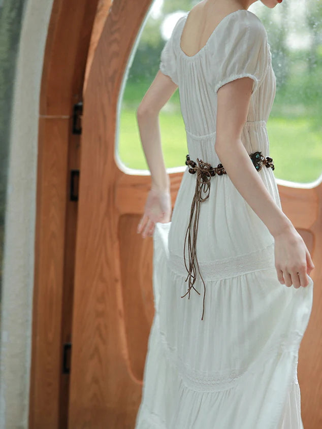 Amelia's Retro White Elegance Dress