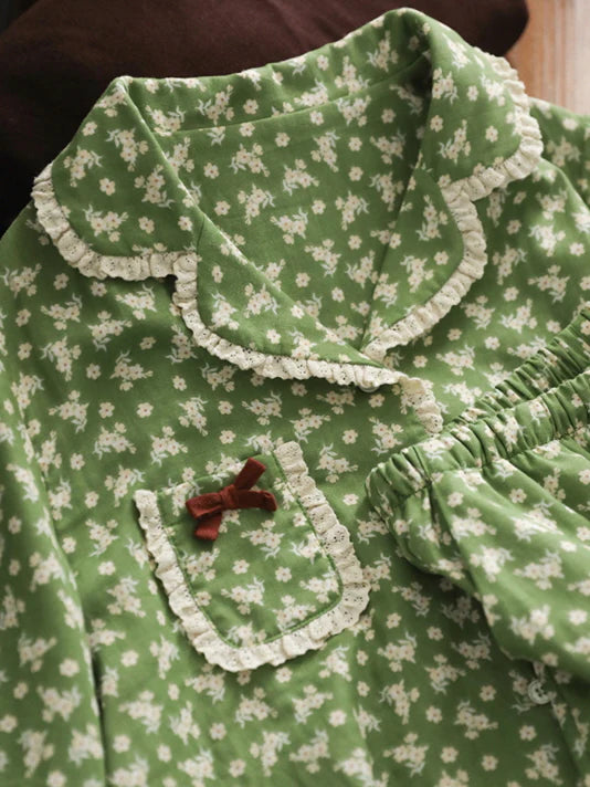 Green Meadow Lace Pajama Set