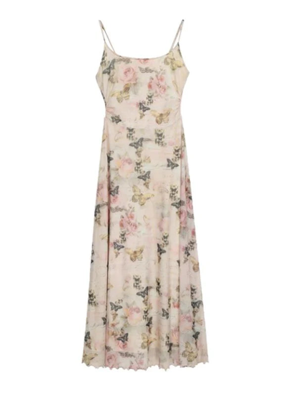 Butterfly Garden Sheer Slip Dress & Cardigan