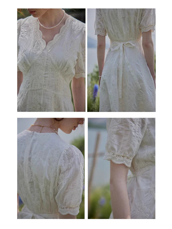 Romantic Garden Lace Embroidered Dress