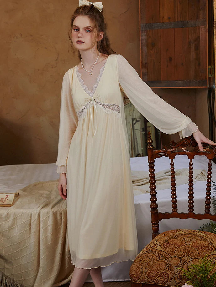 Dreamy Lace-Trimmed Nightgown