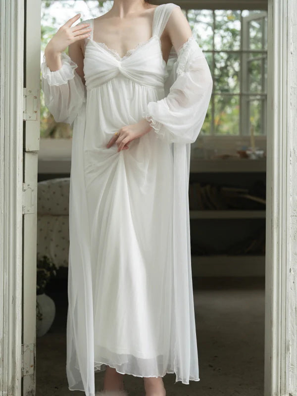 Ruffle-Trimmed Fairytale Nightgown Set