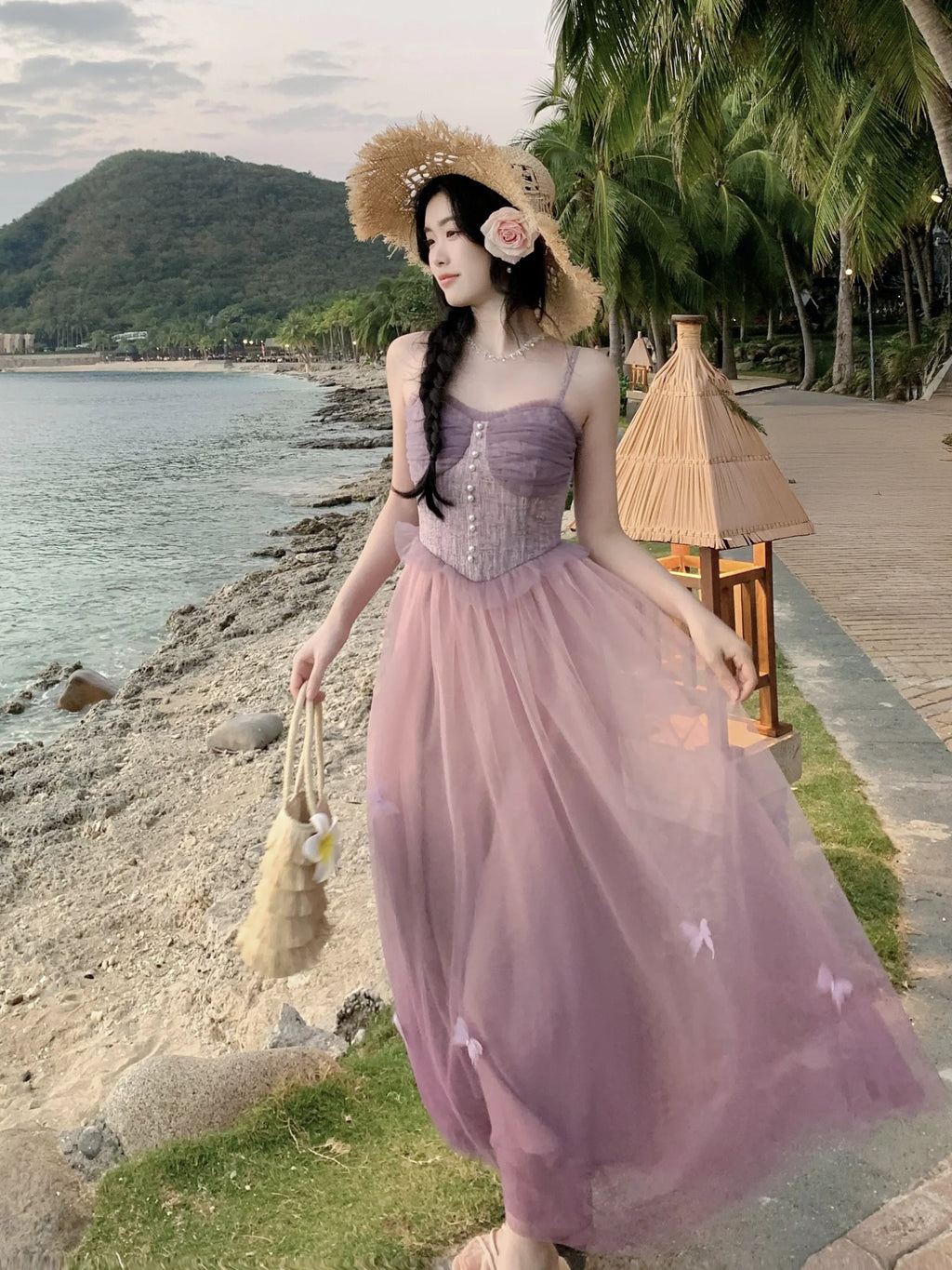 Ethereal Lavender Butterfly Dress