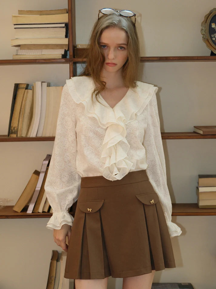 Romantic Floral  Ruffle Blouse