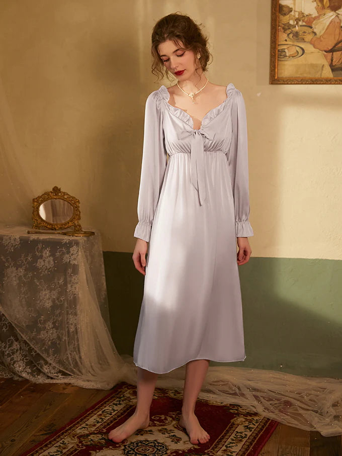 Romantic Cozy Long Sleeve Nightgown