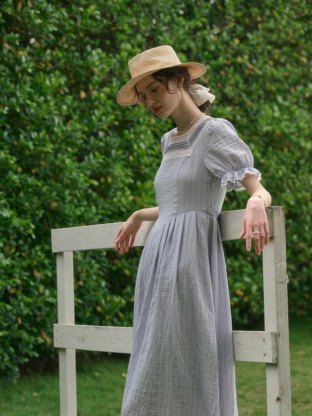 Sophia's Lace Whisper Blue Dress