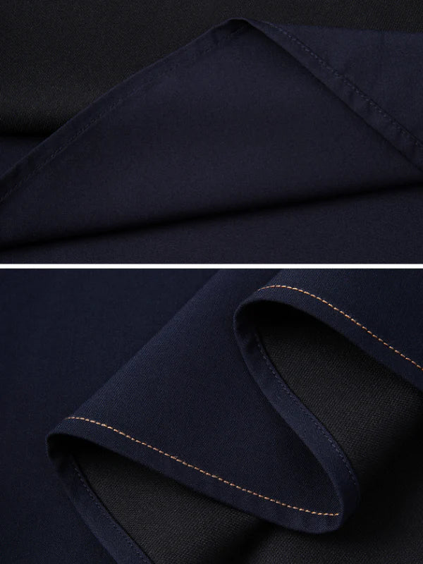 Navy Elegance Vintage Collar Dress