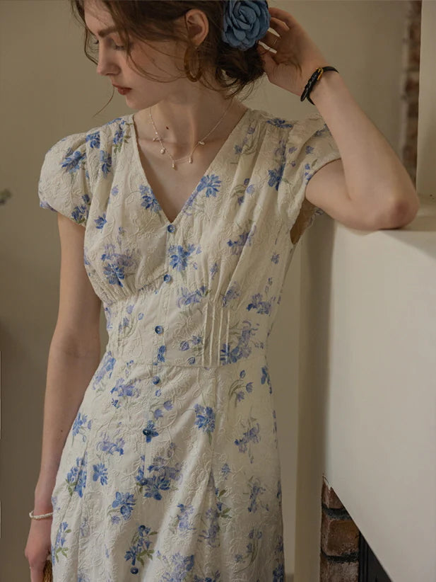 Blue Blossom Vintage Lace Dress