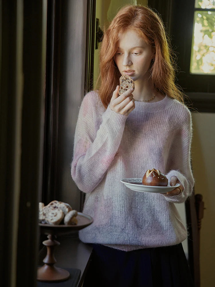 Soft Pastel Butterfly Knit Sweater