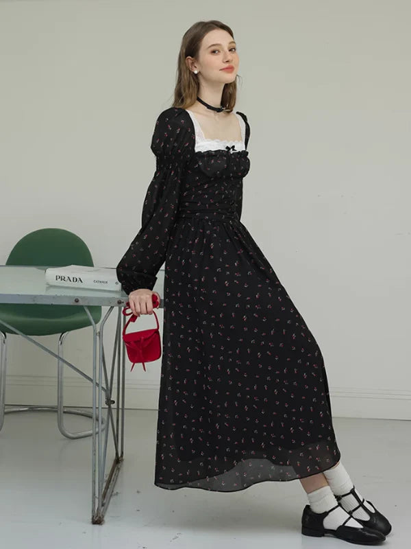 Enchanted Rose Black Dress