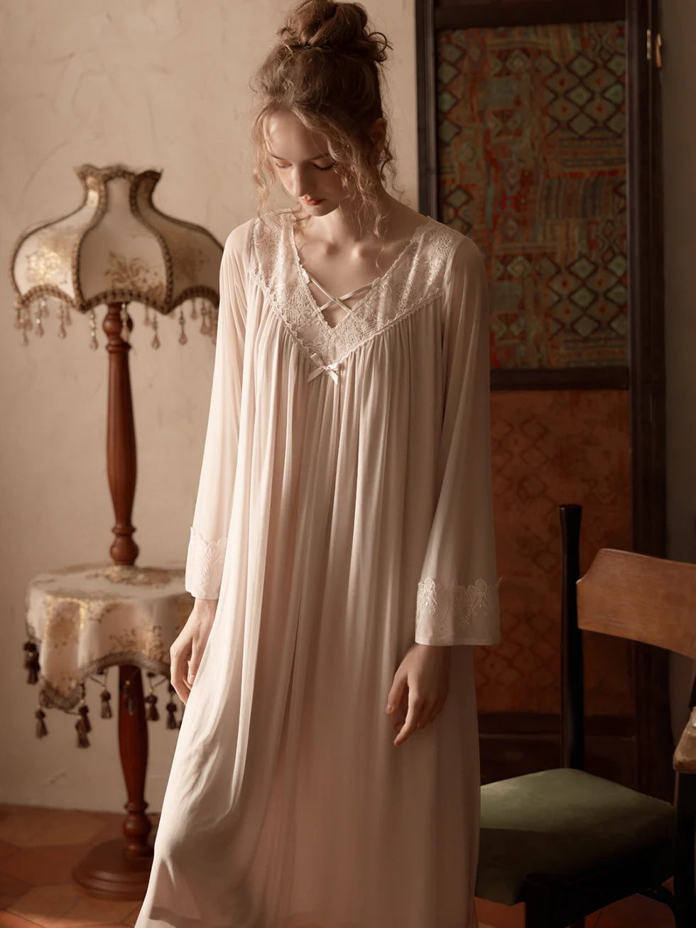 Romantic Lace Sheer Nightgown