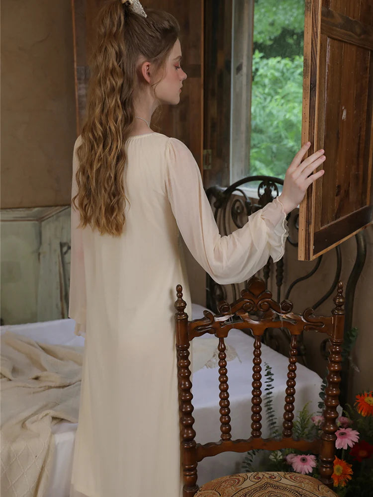 Dreamy Lace-Trimmed Nightgown