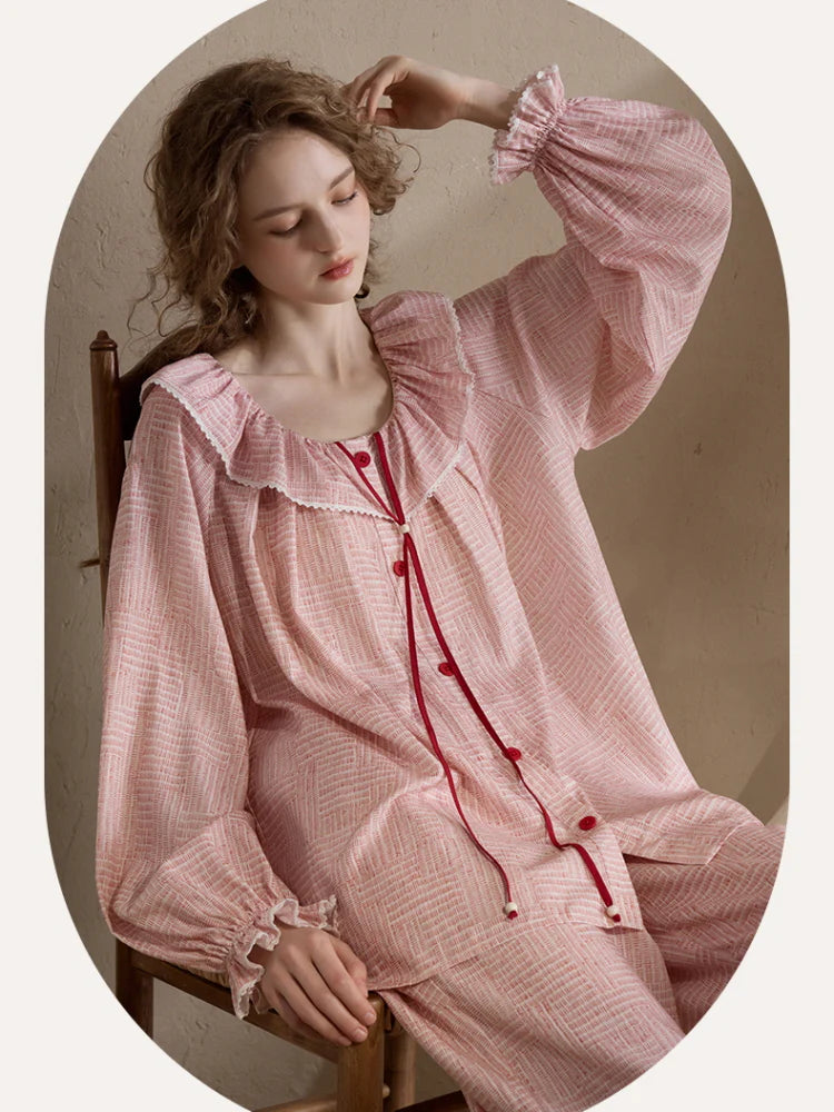 Vintage Ruffle Collar Pajamas