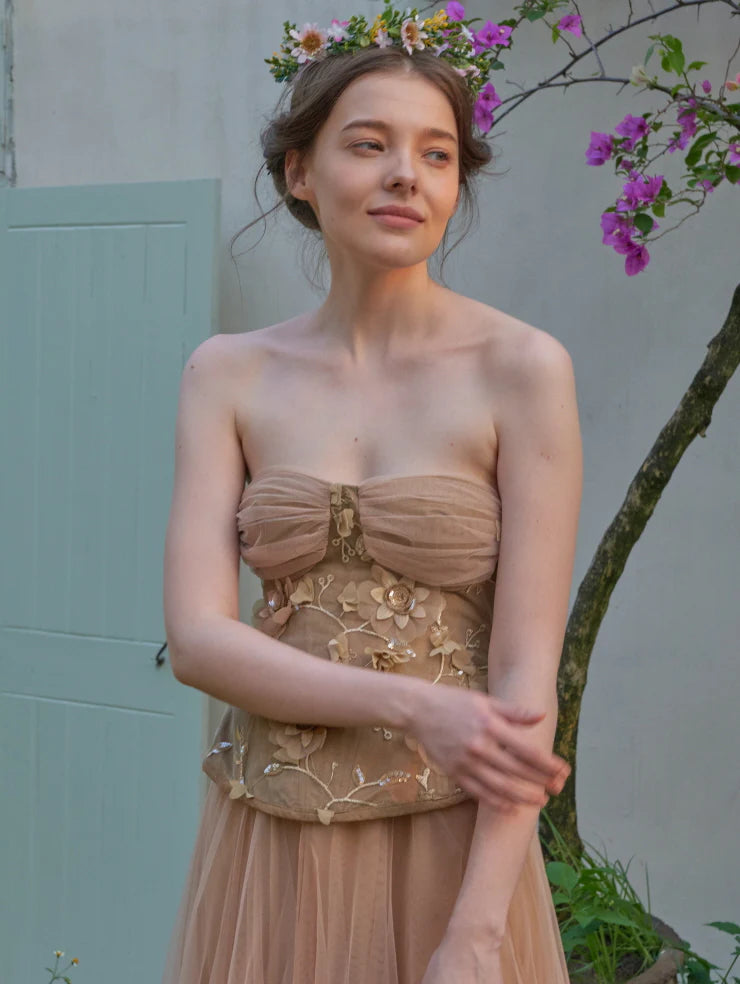 Blossom Garden Embroidered Corset & Skirt