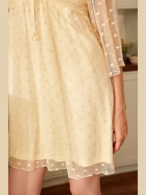 Buttercream Sheer Polka Dot Nightdress