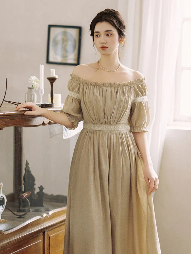 Whispering Meadow Off-Shoulder Dress